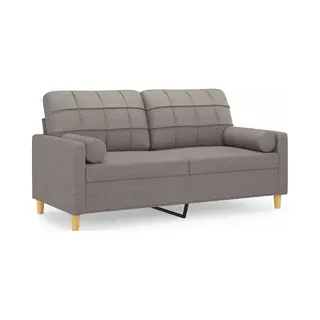 2-sitzer-sofa Mit Zierkissen Taupe 140 Cm Stoff - Vidaxl
