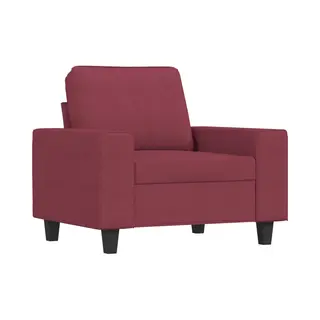 VidaXL Sessel Mit Hocker Weinrot 60 Cm Stoff