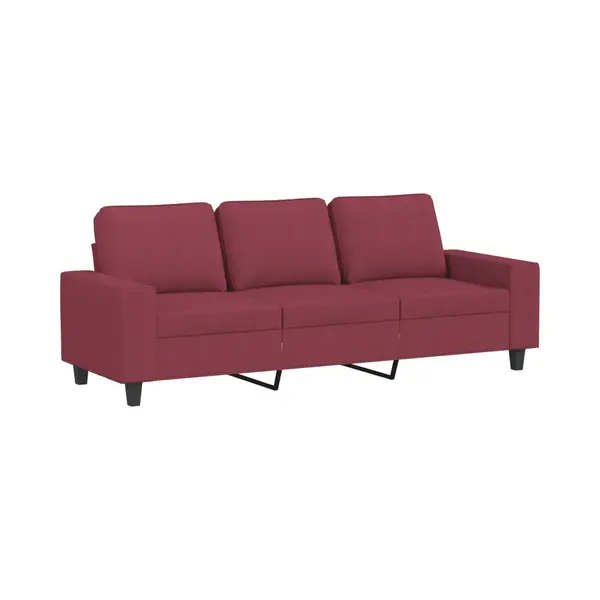 VidaXL 3-Sitzer-Sofa Mit Hocker Weinrot 180 Cm Stoff thumbnail