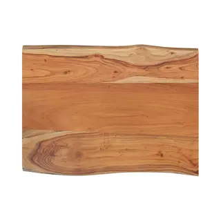 VidaXL Rectangular Acacia Wood Table Top Replacement - Live Edge, Solid Wood, 80x60x2.5 Cm For Bars, Side Tables, Living Room Furniture