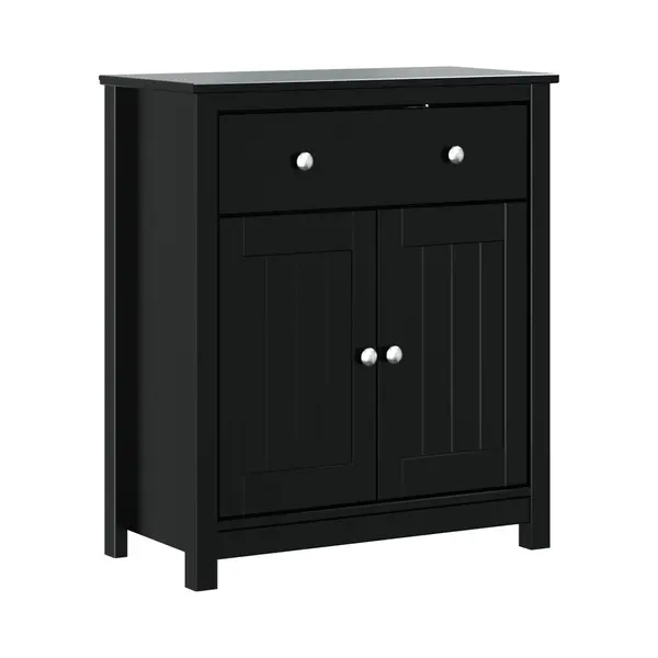 Badschrank Berg Schwarz 69, 5x34x80 Cm Massivholz Kiefer Vidaxl thumbnail
