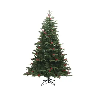 VidaXL Künstlicher Weihnachtsbaum Klappbar Mit Zapfen & Beeren 180 Cm