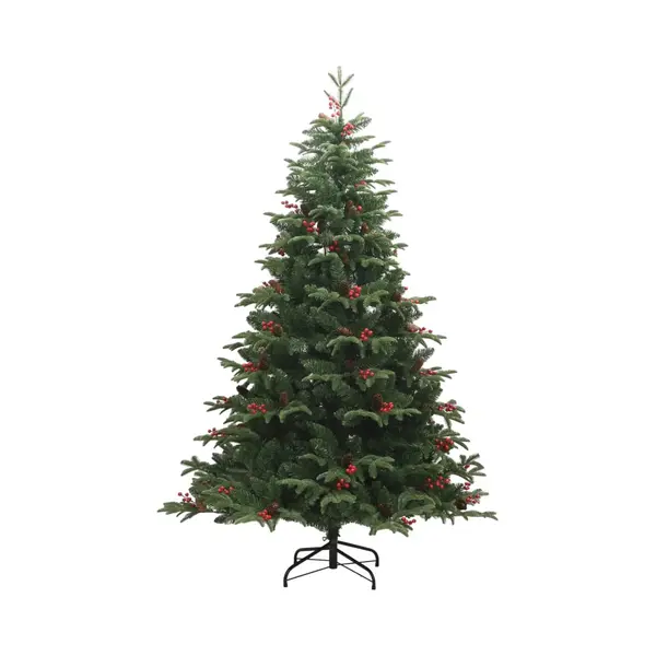 VidaXL Künstlicher Weihnachtsbaum Klappbar Mit Zapfen & Beeren 180 Cm thumbnail