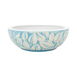 Aufsatzwaschbecken Weiß Und Blau Rund Ø41x14 Cm Keramik Vidaxl