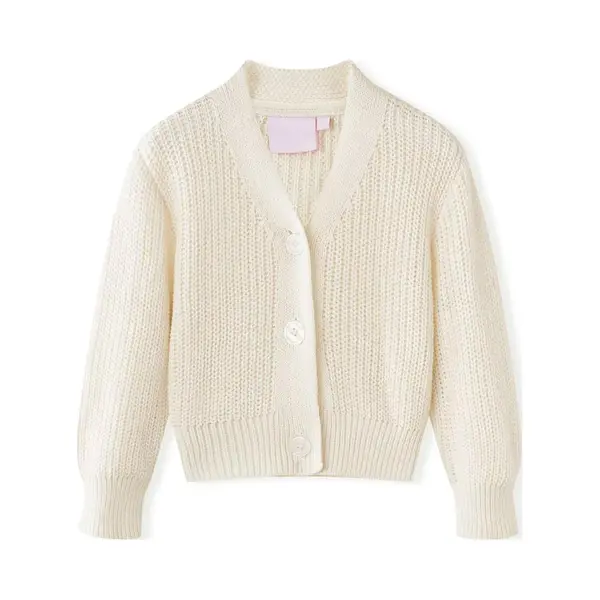 VidaXL, Mädchen, Pullover, Kinder-Strickjacke Schneeweiss 116, Material, 100, Weiss, (116) thumbnail