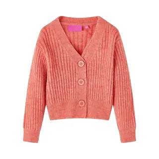 VidaXL Kinder-Strickjacke Mädchen Langarm Pullover Kinderjacke Jacke Mittelrosa 116
