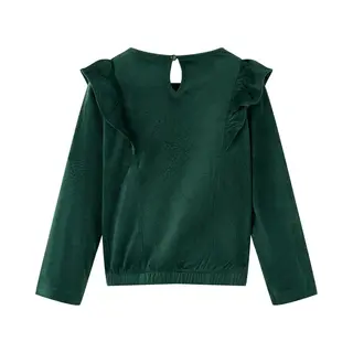 VidaXL Kinderbluse Mit Rüschen Dunkelgrün 140