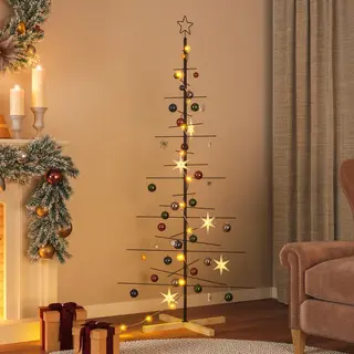 VidaXL Weihnachtsbaum Metall Mit Holzständer Schwarz 180 Cm