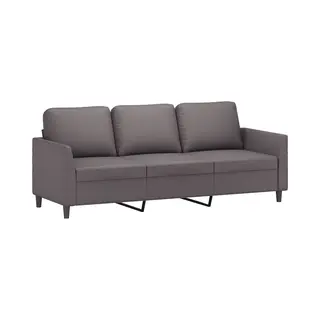 3-sitzer-sofa Grau 180 Cm Kunstleder Vidaxl