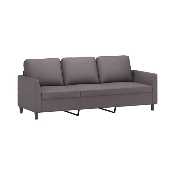 3-sitzer-sofa Grau 180 Cm Kunstleder Vidaxl thumbnail