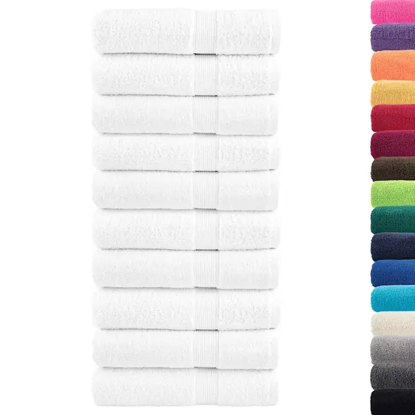 VidaXL Premium Badetücher Solund 10 Stk. Weiß 100x150 Cm 600 G/m² thumbnail