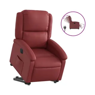 VidaXL Relaxsessel Mit Aufstehhilfe Elektrisch Weinrot Kunstleder