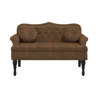 Vidaxl Sitzbank Mit Kissen Braun 120, 5x65x75 Cm Wildleder-optik