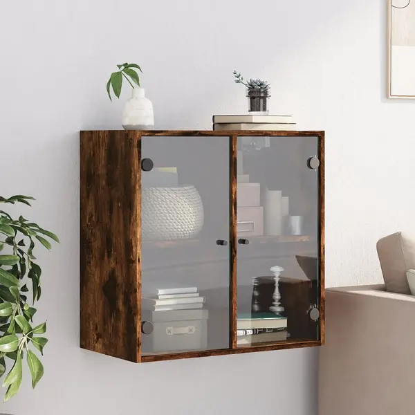 Wandschrank Mit Glastüren Räuchereiche 68x37x68, 5 Cm Vidaxl thumbnail