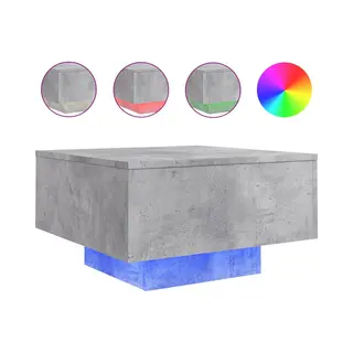 Couchtisch Mit Led-leuchten Betongrau 55x55x31 Cm - Vidaxl