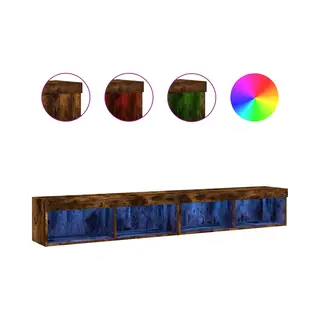 Vidaxl - Tv-schränke Mit Led-leuchten 2 Stk. Räuchereiche 100x30x30 Cm