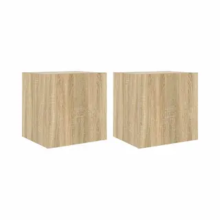 VidaXL Tv-wandmeubelen Met Led 2 St 40, 5x35x40 Cm Sonoma Eikenkleurig