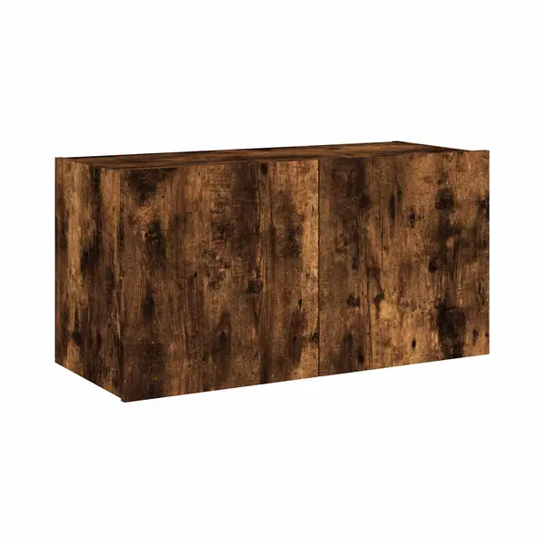 Vidaxl - Tv-wandschrank Mit Led-leuchten Räuchereiche 80x35x41 Cm thumbnail