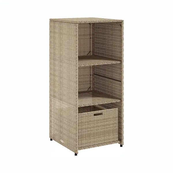 Gartenschrank Beige 50x55x115 Cm Poly Rattan - Vidaxl thumbnail