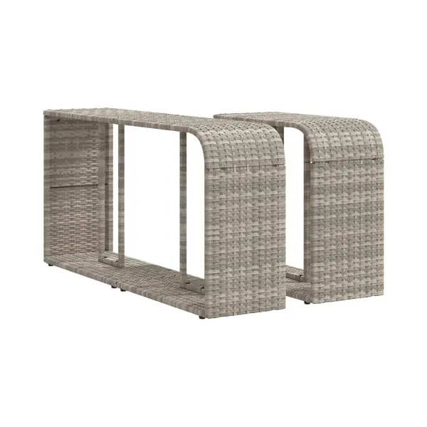 VidaXL Outdoor-Rgale 2 Stk. Hellgrau Poly Rattan thumbnail