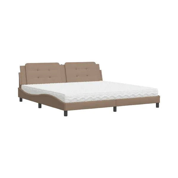 Vidaxl - Bett Mit Matratze 'zadar' Cappuccino-braun 200x200 Cm Kunstleder thumbnail