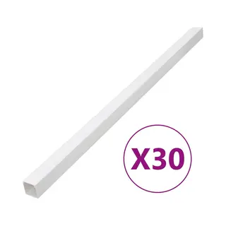 VidaXL Pvc Cable Trunking - 60x40 Mm White Cable Management System, Screwable Cover For Home/Office Organization, Customizable 30m Set