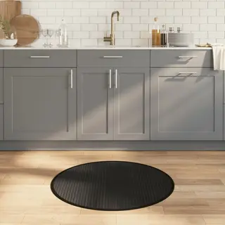 Teppich Rund Schwarz 80 Cm Bambus Vidaxl