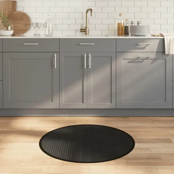 Teppich Rund Schwarz 80 Cm Bambus Vidaxl thumbnail