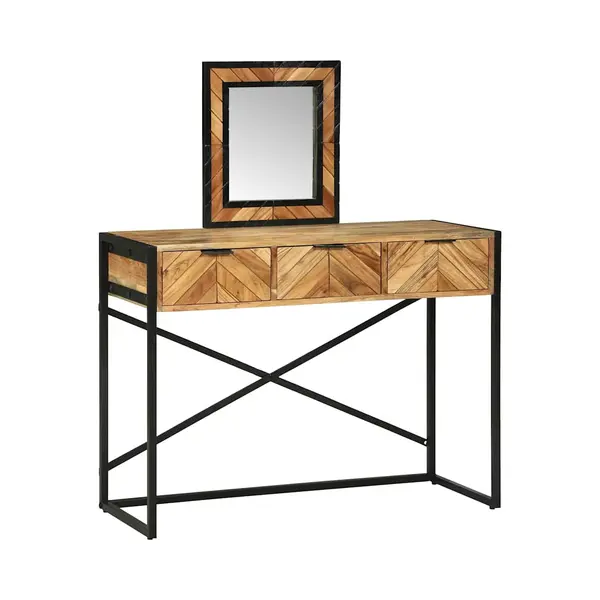 Schminktisch Braun 100 X 40 X 120 Cm Massivholz Akazie Vidaxl thumbnail