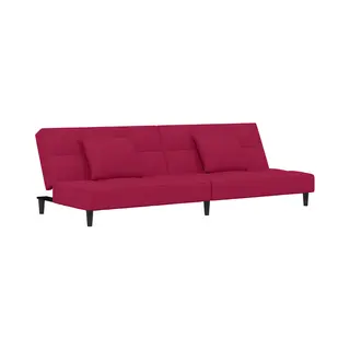 Schlafsofa 2-sitzer Mit 2 Kissen Weinrot Samt Vidaxl