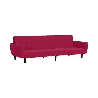 VidaXL Schlafsofa 2-Sitzer Weinrot Samt