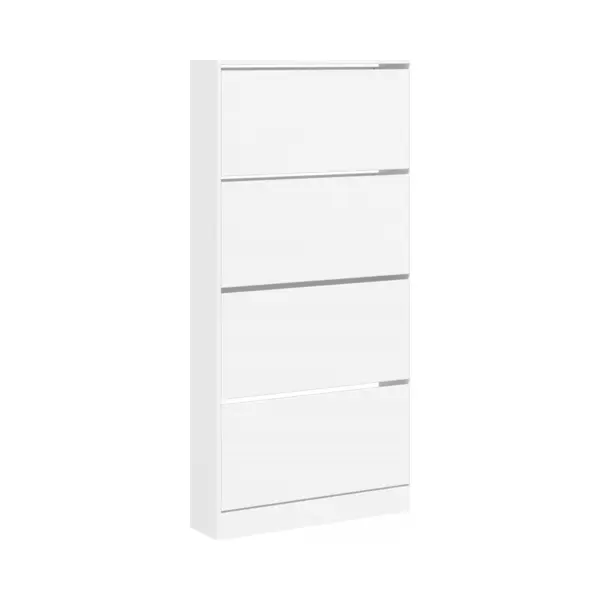 Schuhschrank Mit 4 Klappen Weiß 80x21x163, 5 Cm Vidaxl thumbnail