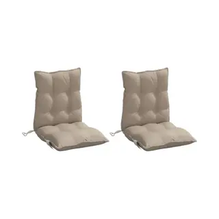 VidaXL Stoelkussens 2 St Lage Rug Oxford Stof Taupe