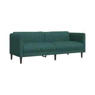 VidaXL Sofa 3-Sitzer Dunkelgrün Stoff