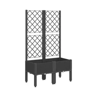 Pflanzkübel Mit Rankgitter Schwarz 80x40x142 Cm Pp - Vidaxl