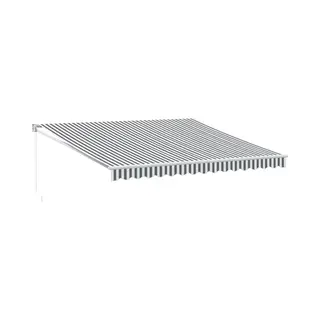 Markise Einziehbar Anthrazit Und Weiß 4x3 M Stoff Und Aluminium Vidaxl 485049