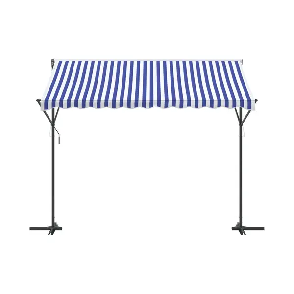 VidaXL Freistehende Markise Blau Und Weiß 300x300 Cm Stoff Und Stahl thumbnail