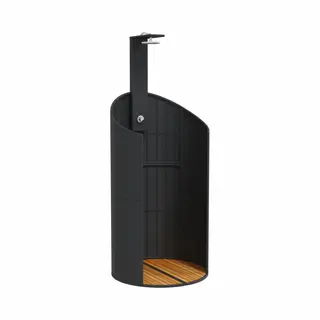 Outdoor Shower Black 100x100x241.5 Cm Poly Rattan And Acacia Wood Vidaxl