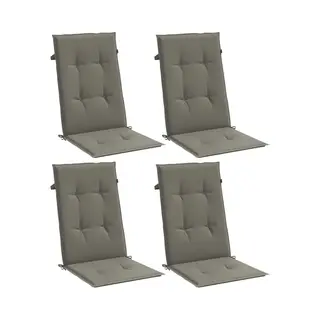 VidaXL Hochlehner-Auflagen 4 Stk. Melange Dunkelgrau 120x50x4 Cm Stoff