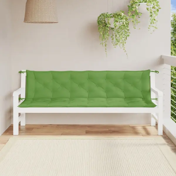 VidaXL Gartenbank-Auflagen 2 Stk. Melange Grün 200x50x7 Cm Stoff thumbnail
