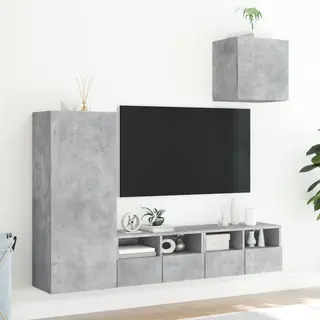 4-tlg. Wohnwand Betongrau Holzwerkstoff Vidaxl