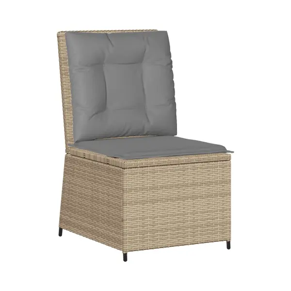 Gartensessel Mit Liegefunktion Und Kissen Beige Poly Rattan Vidaxl thumbnail