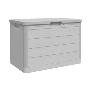 VidaXL Outdoor Cushion Box, Storage Box For Garden Patio, Deck Box With Lid, Storage Container For Tools, Modern Style, Grey Polypropylene