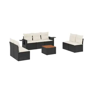 VidaXL 3224516 Gartenbank Rattan, Stahl, Akazienholz