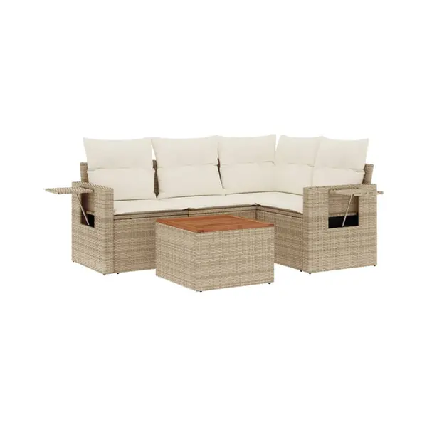 VidaXL 3224546 tuinbank Rotan, Staal, Acaciahout thumbnail