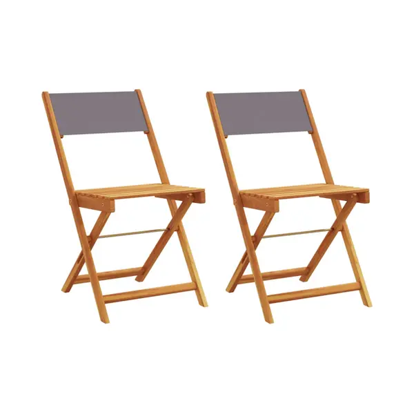 VidaXL 3214613 Gartenstuhl Terrasse Gepolsterter Sitz Akazienholz, Polyester Anthrazit thumbnail