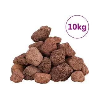 VidaXL Lavastenen 10 Kg 3-5 Cm Rood