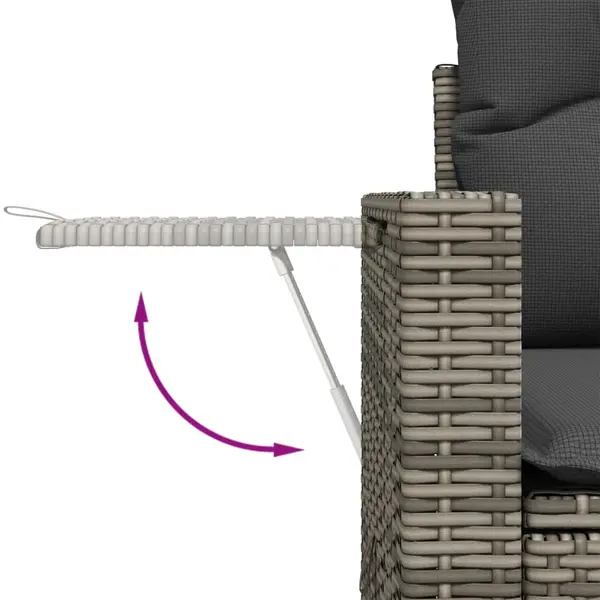 VidaXL - 8-delige - Loungeset - Met - Kussens - Poly - Rattan - Grijs thumbnail