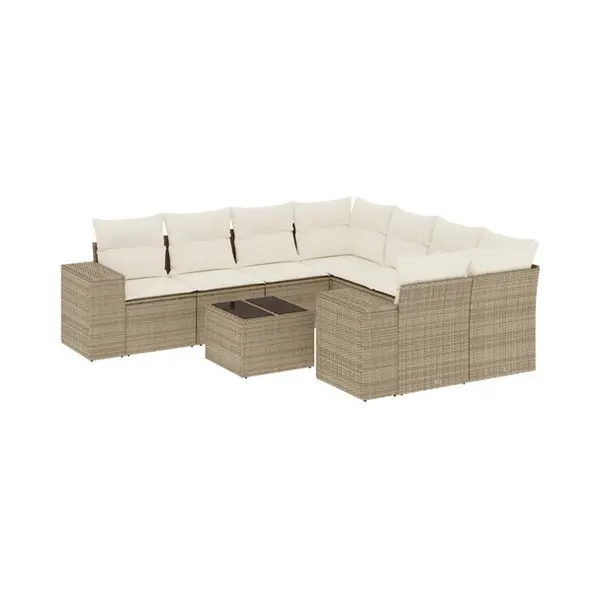 VidaXL 3222357 Gartenbank Rattan, Gehärtetes Glas thumbnail