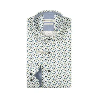 Giordano - Lange Mouw Overhemd - Heren - L - Groen - Katoen - 517822